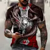 Camiseta masculina casual de manga curta com estampa digital 3D de dragão, nova camiseta top masculina transfronteiriça para comércio exterior