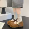 Zapatos Mary Jane de estilo retro forestal para mujer, nueva colección primavera/otoño 2026, delicados y versátiles, con un diseño de una sola tira y punta poco profunda
