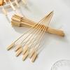 Em nome do palito de bambu cozido kwantung de uso único com cabo, palito de bambu com corda de ferro transfronteiriço gravado, palito para churrasco frito, fábrica comercial