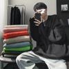 Suéter Verde de Cuello Redondo para Hombre Otoño e Invierno Estilo Hong Kong Suéter Holgado Perezoso Tejido Marca de Moda Ropa de Lana Gruesa de Invierno