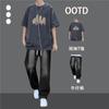 Verão Meninos Bonitos Vestir Estudantes do Ensino Fundamental Manga Curta Combinando Jeans Casual Masculino Moderno Marca Masculina Conjunto de Duas Peças