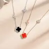 Collar de Ágata Minsheng de Trébol de Cuatro Hojas para Mujer Estilo Coreano Ins Diseño de Nicho de Moda Personas a la Moda Envían a Novias con Regalos
