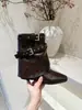 Botas cuadradas de tacón alto para mujer 2026, de pierna corta, a la moda, elegantes, nuevas para otoño, plisadas, apiladas, de media pantorrilla, estilo ecuestre