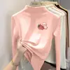 Y2122# Camisa de Primavera con Forro Polar Otoño/Invierno Terciopelo Alemán Chaqueta de Otoño para Niños Grandes Cuello Semi Alto Niñas Nueva Moda