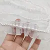 Popular Gasa de Doble Capa con Encaje Fruncido DIY Vestido de Boda Hanfu Textiles del Hogar Accesorios de Encaje Cinta de Perlas