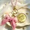 Colgante de Oro Puro 999 para el Festival de Medio Otoño con Pastel Redondo de Oro, Cacahuates de Buena Fortuna, Cordón Rosa, Colgante para Bolso de Teléfono Venta al por Mayor