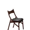 Silla Retro Vintage de Lujo Ligero para Uso en Casa, Silla de Comedor de Madera Maciza, Silla con Respaldo Estilo Nórdico, Silla Minimalista de Diseñador con Orejas de Gato