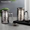 Espada voladora (feijian) Taza Termo de Titanio Puro Taza de Té de Oficina para Hombre Taza de Titanio para la Salud Portátil Regalo de Alta Gama