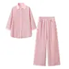 Coleção Nova Outono 2026 Feminina: Conjunto Marrom, Conjunto Azul, Conjunto Damasco, Conjunto Rosa, Estilo Color Block Europeu e Americano