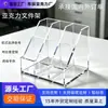 Rack Divisória Acrílica Personalizada Caixa Organizadora de Mesa Armazenamento de Arquivos e Discos Prateleira de Armazenamento Transparente Estante de Armazenamento Suporte para Livros