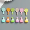 Raquete de badminton em miniatura brilhante acessórios de resina DIY feitos à mão gel creme chaveiro de geladeira acessórios de cabelo