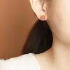 Yuebao Joyería Plata de Ley S925 Roja del Sur Chapada en Oro Pendientes Cuadrados de Hojas de Bambú Rojas de Agua Étnicos Chinos Venta al por Mayor