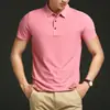 Camisa polo de seda de hielo sin costuras para trabajo con estampado de logotipo, camiseta de manga corta fina de verano, ropa de trabajo para equipo corporativo para hombres