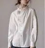 Camisa Blanca Bordada de Rosa Ruiseñor Estilo Palacio Retro Camisa Exterior Suelta Francesa Nueva Colección Primavera para Mujer