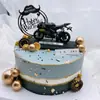 Decoração de Bolo de Aniversário para o Dia dos Pais Deus Masculino Motocicleta de Simulação Masculina Modelo de Câmera de Liga de Plástico Decoração de Bolo