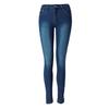 Estação Europeia Cor Pura Cintura Alta Levanta Bumbum Sexy Jeans Feminino Cintura Estreita Calça Lápis Tamanho Grande Estilo Europeu e Americano
