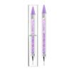 Bolígrafo de Puntos para Arte de Uñas Crayon Herramienta de Puntos de Doble Cabeza Taladro de Succión Bolígrafo de Puntos para Flores Cabeza de Cera Incrustada con Diamantes Taladro de Puntos Manicura Bolígrafo de Doble Cabeza