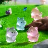 Ardilla miniatura de dibujos animados para paisaje, que brilla en la oscuridad, decoración DIY de jardinería y paisajismo, accesorio de bolsa sorpresa, adorno de escritorio en miniatura