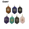 Wt-P2083 Pingente Geométrico Hexagonal Pequena Pedra Preciosa Zircônia Incrustada Venda Quente Acessórios de Joias Semi-Acabados DIY