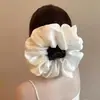 Estilo coreano estilo preguiçoso elástico de cabelo de intestino grosso grande para mulheres acessórios de cabelo de flor de renda corda de cabelo super grande toque de alta qualidade corda de cabelo especial