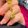 Estilo Semelhante ao Livro Vermelho de Paz e Alegria, Novo Estilo Chinês Antigo Dourado Areia Gelo Picado Colar de Cabacinha, Corrente de Clavícula Fashion de Luxo Leve