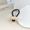 Corda de cabelo elegante retrô cor de toffee, elástico de cabelo, para rabo de cavalo alto, corda de cabelo, corda de cabelo INS, com botão de aparência alta, elástico