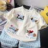 Camiseta de Manga Corta para Niños con Muñeco Tridimensional de Lima Verano Nuevo Holgada Coreana de Dibujos Animados Top Estilo Occidental Camiseta Básica Moderna T