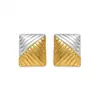 Joyería Geométrica Dazan Moda Europea y Americana Acero de Titanio Electrochapado en Oro Real de 18 Quilates Elegantes Pendientes Cuadrados con Contraste Dorado y Plateado Estilo Ol