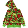 Moletom com zíper e capuz infantil para primavera e outono, camuflado, design de tubarão de desenho animado, cardigã casual para meninos e meninas