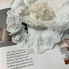 Almofada de Sofá com Renda Plissada de Algodão Bordada Oca de 4,5cm de Largura Bolsa Roupas de Bebê Punhos Tecido para Decoração de Casa