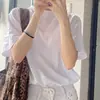 Camiseta básica de verão fina de gola redonda, estilo minimalista, camiseta branca de manga curta para mulheres, corte solto, plus size, top 100% algodão