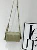 Bolsa Tecida, Bolsa Quadrada Pequena Casual Simples, Bolsa Transversal de Couro Macio com Textura Versátil, Bolsa de Ombro de Couro Genuíno com Design de Nicho para Mulheres