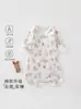 Bata de dormir de algodón puro para bebé, primavera y otoño, Clase A, camisón sin costuras para recién nacido, capa base transpirable anti-patadas de manga larga para bebés