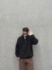 Sudadera de estilo americano, corte ajustado, media cremallera, cuello vertical, para hombre, nueva para Primavera y Otoño 2025, holgada, a la moda, chaqueta versátil, top