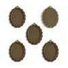 Acessórios de Liga DIY Base de Pedra Preciosa para Tempo 25*35mm Renda de Camada Dupla Base Oval Base Vintage Feita à Mão Atacado