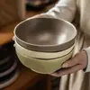Cuenco Japonés de Cerámica para Ramen, Cuenco para Ensalada, Vajilla Mate al por Mayor, Cuenco Estilo Retro para el Hogar, Plato Redondo, Cuenco para Postre