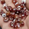 Ágata Flor de Gelo Vermelha Contas Redondas Contas Soltas de Jade Ágata Floco de Neve 10mm Pulseira Colar Acessórios de Joias Contas Artesanais