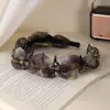 Faixa de Cabeça Versátil de Luxo com Malha e Strass em Forma de Onda Dentada para Mulheres, Faixa de Cabeça da Moda Antiderrapante para Styling, Presilha de Cabelo para Lavar o Rosto