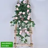 Decoraciones de flores artificiales, alto valor estético, varias especificaciones, rosa y plantas colgantes para decoración de interior, balcón, celebración y festividades
