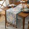 Ambiente Navideño Transfronterizo de Nuevo Estilo Banderín de Mesa Navideño de Alto Nivel Jacquard Banderín de Té Decoración Festiva para Mueble de TV Mesa de Comedor