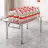 Mesa Plegable de Acero Inoxidable Extra Gruesa Mesa de Comedor para el Hogar Mesa de Comedor Pequeña de Alquiler Mesa Portátil Comercial para Puestos Mesa Larga Plegable