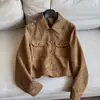 2026 Nuevo Estilo Elegante Suede Felpa Cuello Alto Chaqueta Corta Top Casual para Mujer Venta al por Mayor N5DW8062