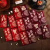 Nuevos Sobres Rojos para el Año del Caballo, Adecuados para el Festival de Primavera, Son Bolsas de Dinero de la Suerte de Año Nuevo Borgoña con Brillo Dorado, Sobres Rojos de Mil Yuanes