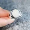 Amazon Europeo y Americano Nuevos Productos Anillo Sencillo Ovalado de Cristal Blanco Imitación Moda al por Mayor