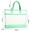 Bolsa de malla portátil con cremallera, bolsa transparente para documentos tamaño A4, bolso de mano para estudiantes, bolsa para libros, bolsa de aprendizaje, libros de texto.
