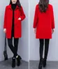 Sobretudo de Lã Feminino Comprimento Médio 2025 Outono e Inverno Novo Estilo Coreano Solto Tamanho Grande Feminino Look Emagrecedor e Rejuvenescedor Sobretudo de Lã