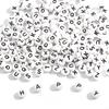 Cuentas planas acrílicas de 4*7 mm con letras inglesas, herramientas de educación temprana para niños para hacer bricolaje, accesorios de joyería con cuentas, pulsera hecha en casa