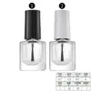 Botellas Transparentes Redondas y Cuadradas para Esmalte de Uñas 5ml 10ml 15ml Botellas de Vidrio para Cosméticos con Tapa y Pincel