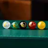 Ágata Estampado en Caliente y Grabado Bagua Cuentas Sueltas Madera Dorada Agua Fuego Tierra Cinco Elementos Accesorios de Joyería Ágata Roja Amarilla Negra Verde Blanca Venta al por Mayor