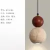 Lámpara colgante vintage para mesita de noche, color crema, estilo japonés wabi-sabi, lámpara colgante retro de travertino amarillo para recibidor, pasillo, comedor